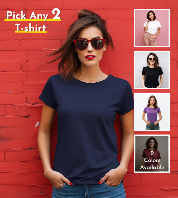 Unisex Round Neck Half Sleeves Tshirt Combo pack of 2