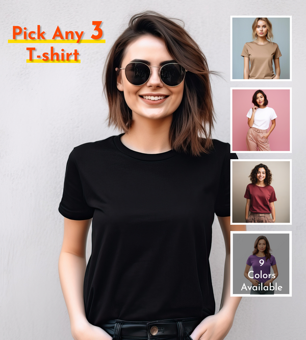 Unisex Round Neck Half Sleeves Tshirt Combo pack of 3