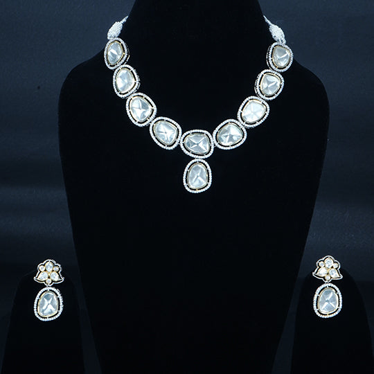 Memat Premium AD Uncut Diamond Drop Necklace