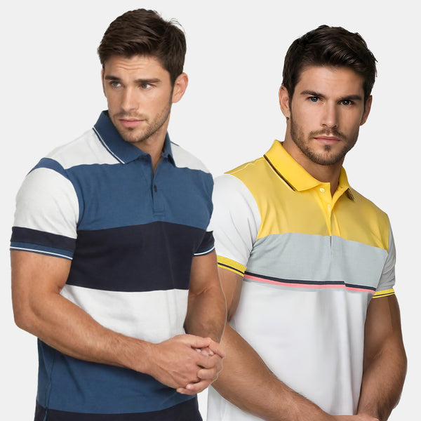 Pattern Polo T shirts Combo Pack of 2 T-Shirts