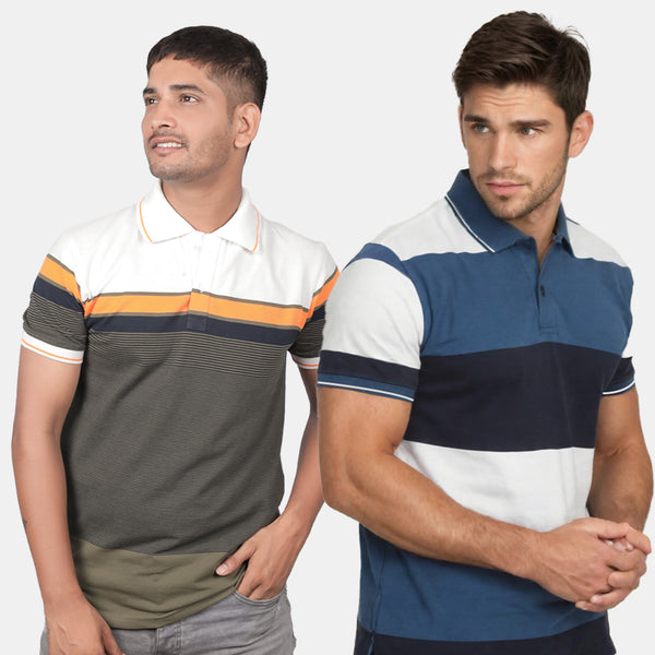 Pattern Polo T shirts Combo Pack of 2 T-Shirts