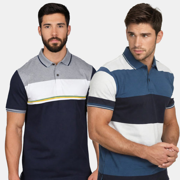 Pattern Polo T shirts Combo Pack of 2 T-Shirts