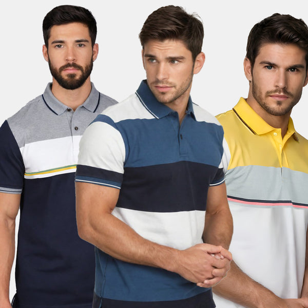 Pattern Polo T shirts Combo Pack of 3 T-Shirts