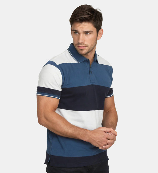 Navy Blue Strip Polo Shirts