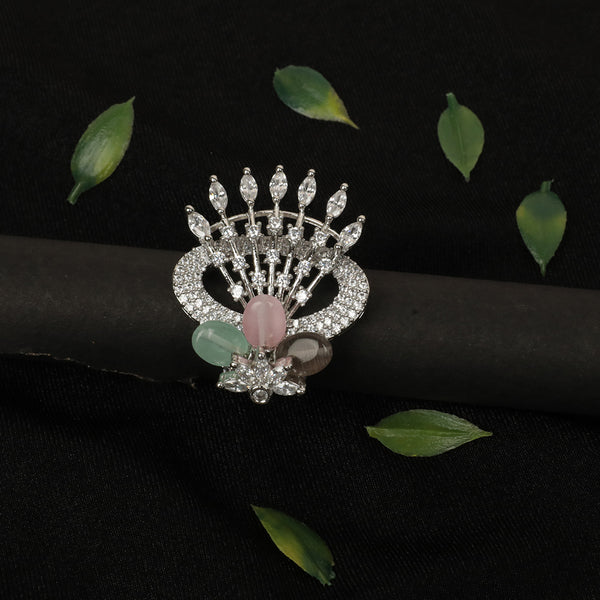 Memat Premium Multi Stone Majestic Crown Cocktail Ring